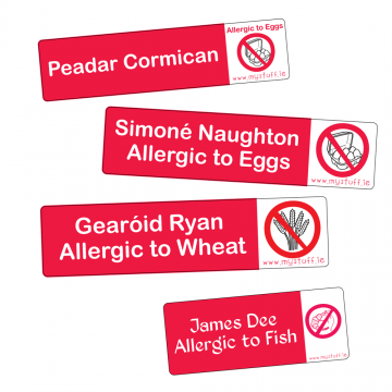 MyStuff Allergy Labels for children and adults belongings